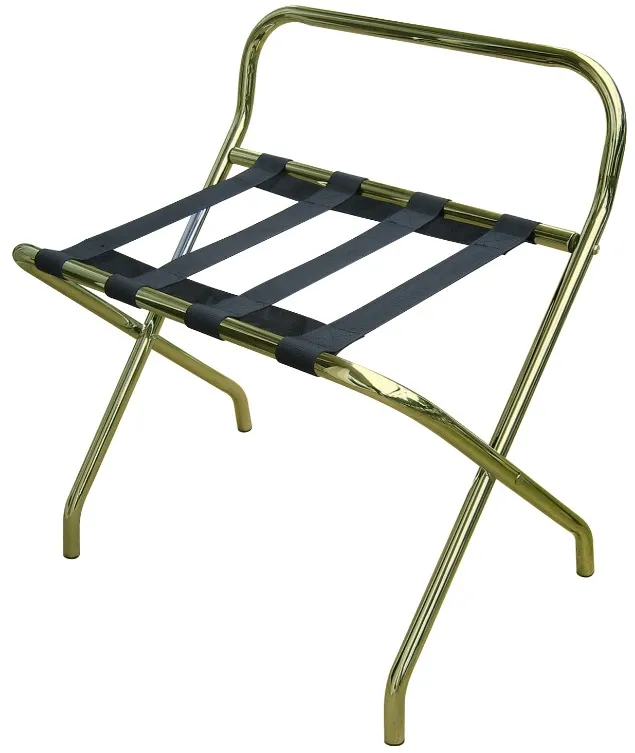 Luggage rack gold colored metal with back JVD